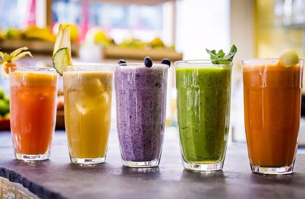 Smoothies based on berries, fruits and vegetables