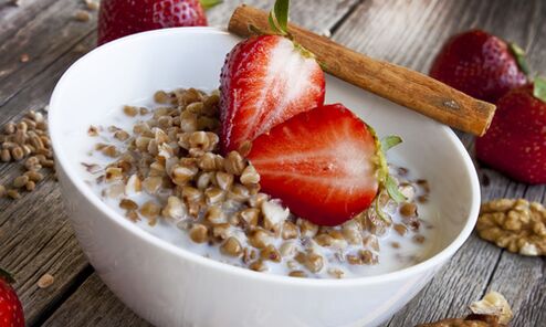 Diet kefir and buckwheat for weight loss