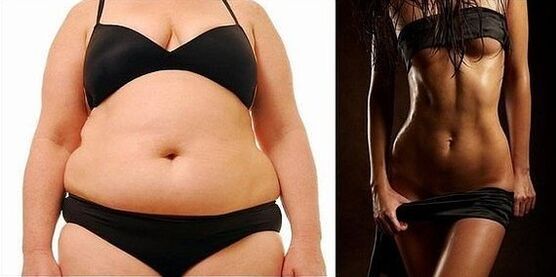 a fat and slim body as motivation to lose weight