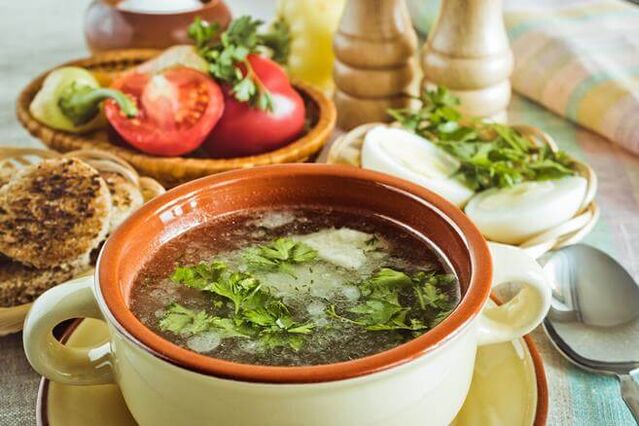 Oatmeal soup for lunch on a low carb diet menu